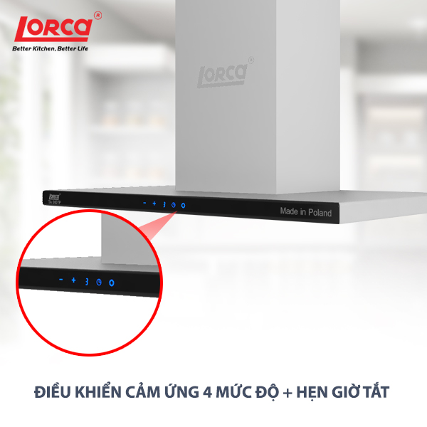 Máy hút mùi chữ T LORCA TA 6007P - Hàng Chính Hãng Nhập Khẩu Ba Lan Êm Ái Tiết Kiệm Điện Sức Hút Mạnh