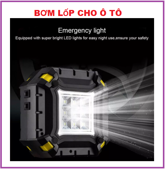 Bơm Lốp Xe Ô Tô xe hơi- Máy Nén Khí, Bơm Lốp Xe Tải Nhỏ, Xe Máy,Công Suất Lớn -Bơm Khỏe Và Không Gây Nóng - Thiết Kế Nhỏ Gọn - Vỏ Chống Va Đập Siêu Bền
