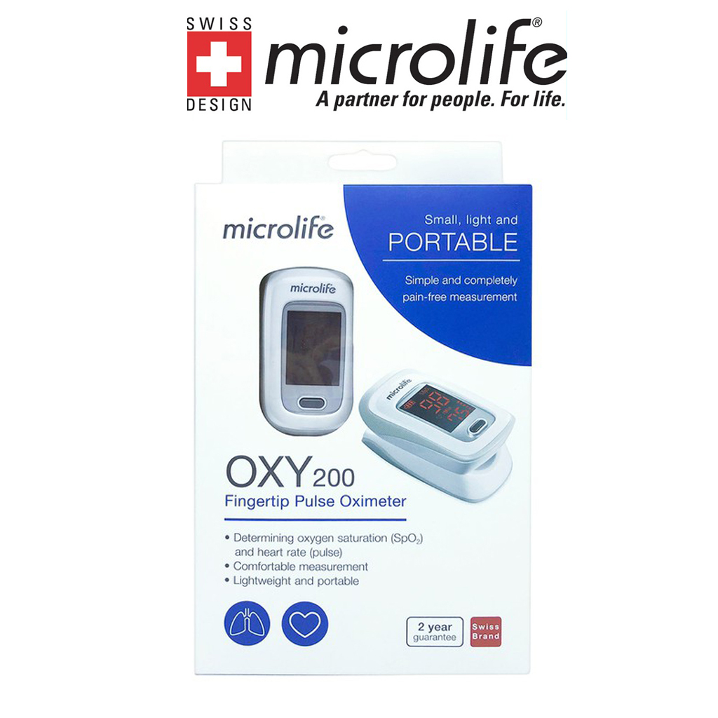 Máy đo nồng độ OXY trong máu và nhịp tim Microlife SPO2 OXY200 - Chính Hãng Thụy Sĩ