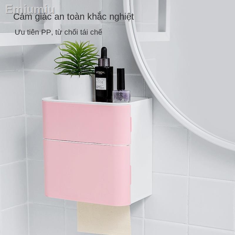 ۞♕Giá đựng giấy vệ sinh chống thấm treo tường đa chức năng cho nhà vệ sinh