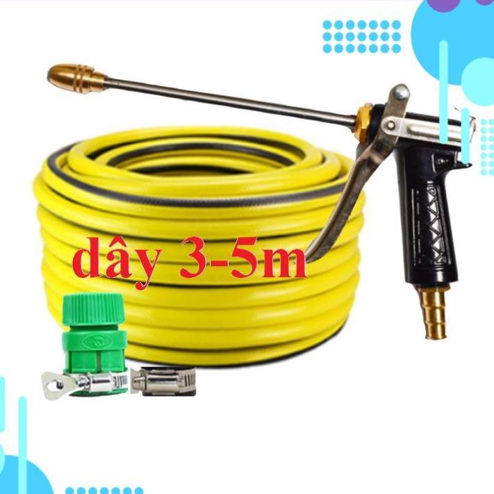 Bộ dây vòi xịt ️bơm nước phun sương️ , tăng áp 3 lần, loại 3m, 5m 206318E đầu đồng, đai, nối, d.vàng