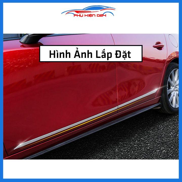 Bộ ốp nẹp sườn Mazda 3 2020-2021-2022 mạ crom viền chỉ nhỏ trang trí làm đẹp xe