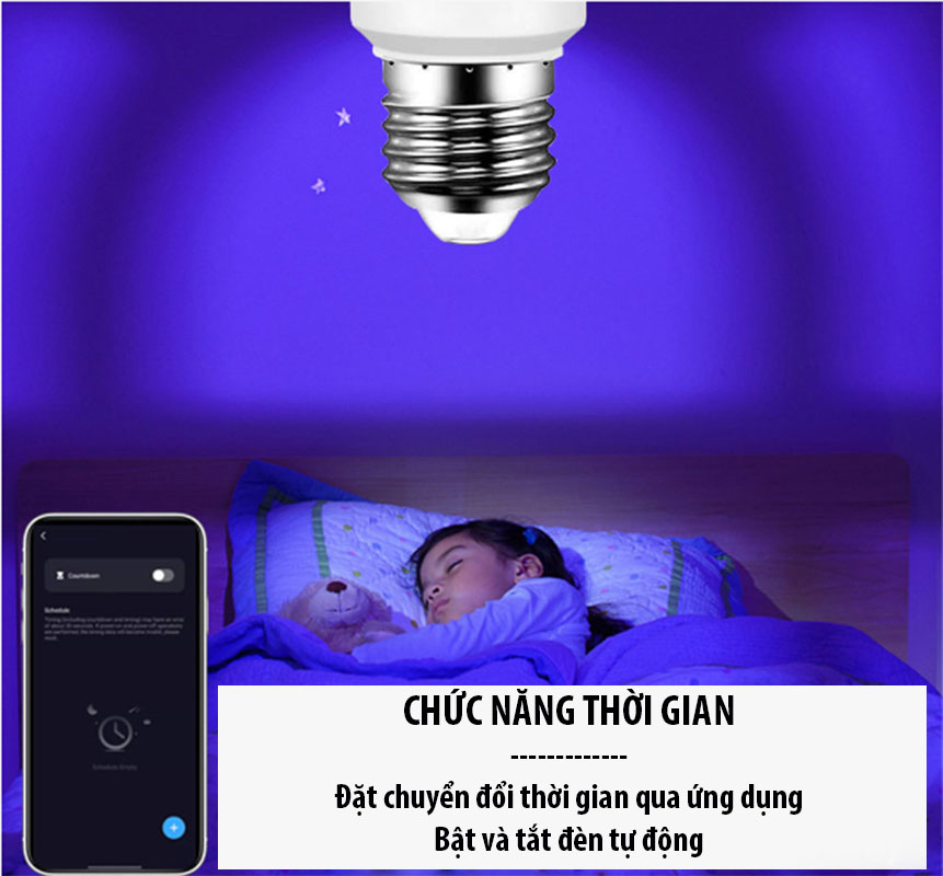 Bóng Đèn Thông Minh bluetooth/ WiFi, Bóng Đèn Có Thể Điều Chỉnh Độ Sáng Màu Bóng Đèn LED Thoải Mái Mắt Làm Việc Với ứng Dụng Cuộc Sống Thông Minh Và Google/Alexa Trợ Lý Giọng Nói 16 triệu màu