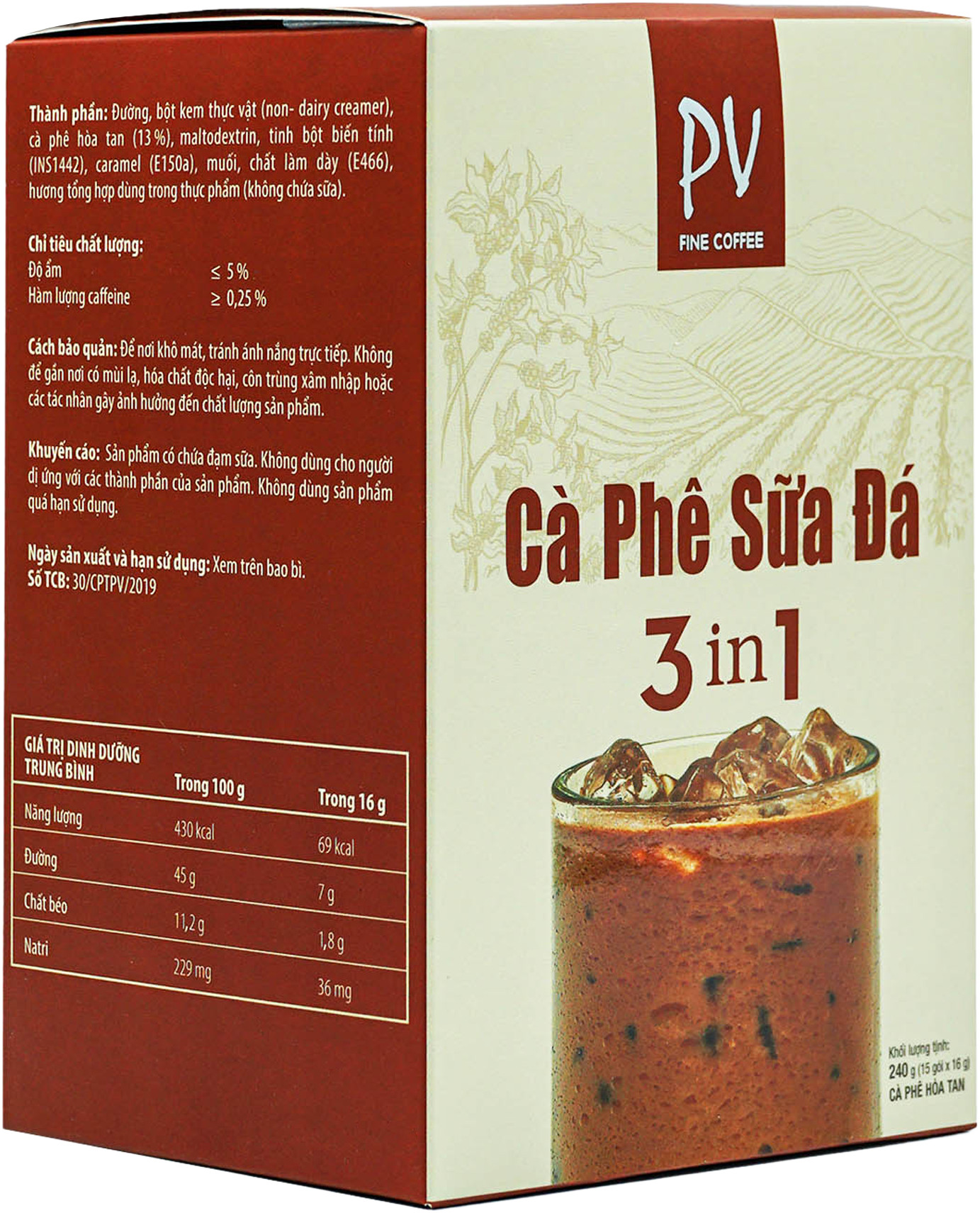 Cà phê hòa tan PV - Cà phê sữa đá - Cà phê 3in1- Cà phê tiện lợi - Phương Vy Coffee