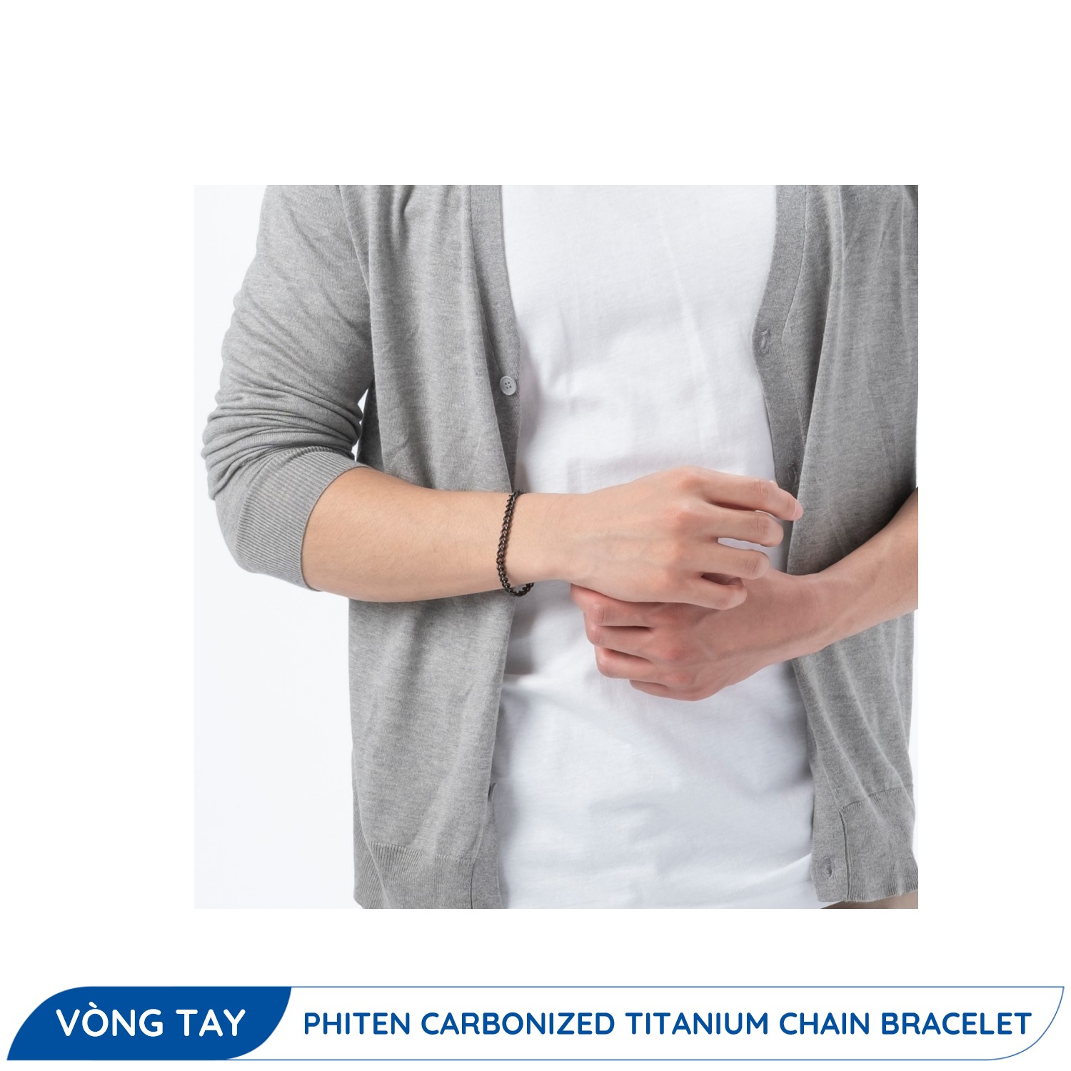 Vòng tay Phiten carbonized titanium chain