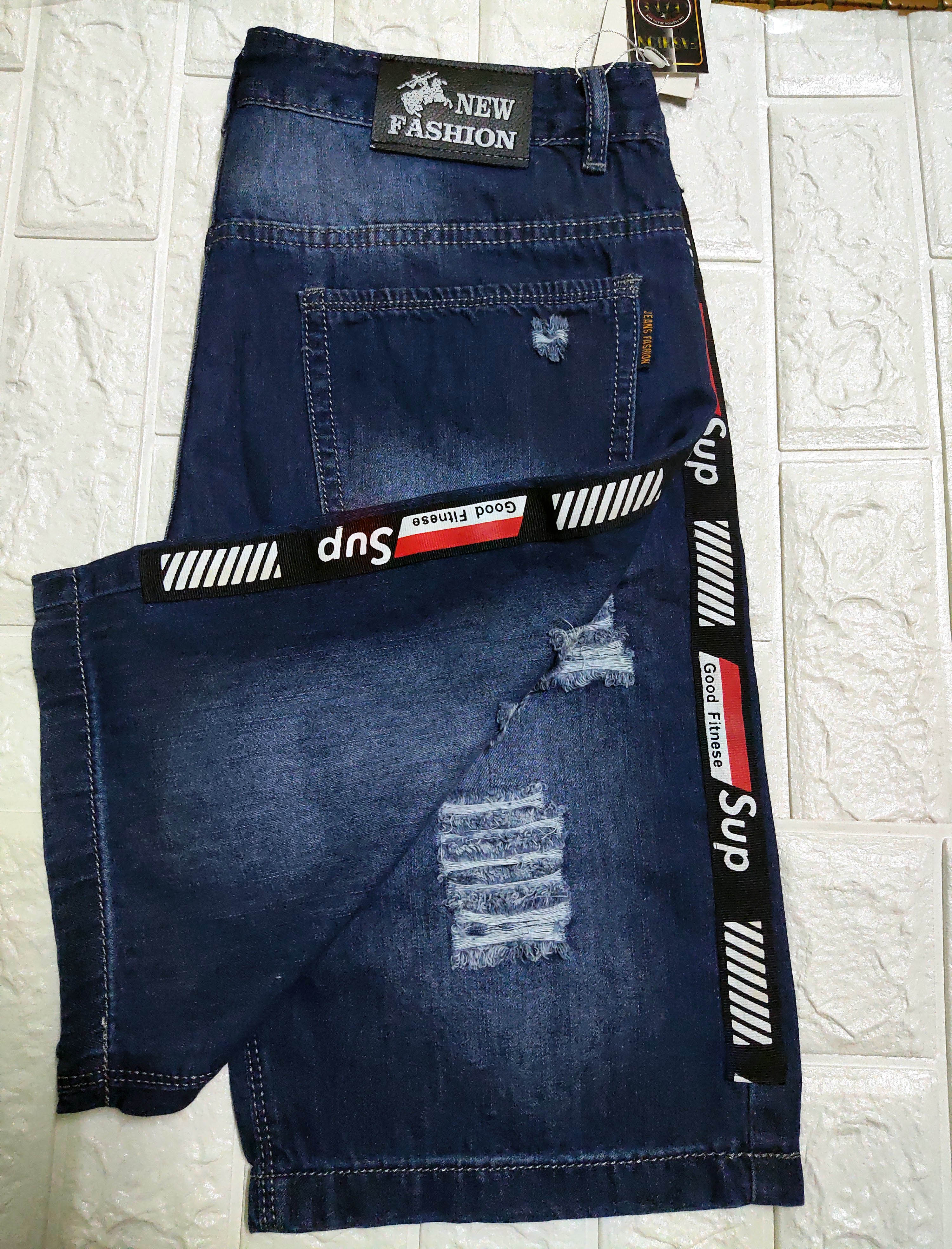 Quần short, Quần short nam, Quần soc jean, Quần soc rin, Quần soc jean nam cách điệu cá tính - SỌC CHỮ - 28