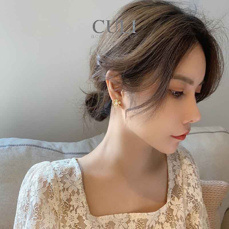 Khuyên tai, Bông tai thời trang hình hoa đính đá HT660 - Culi accessories