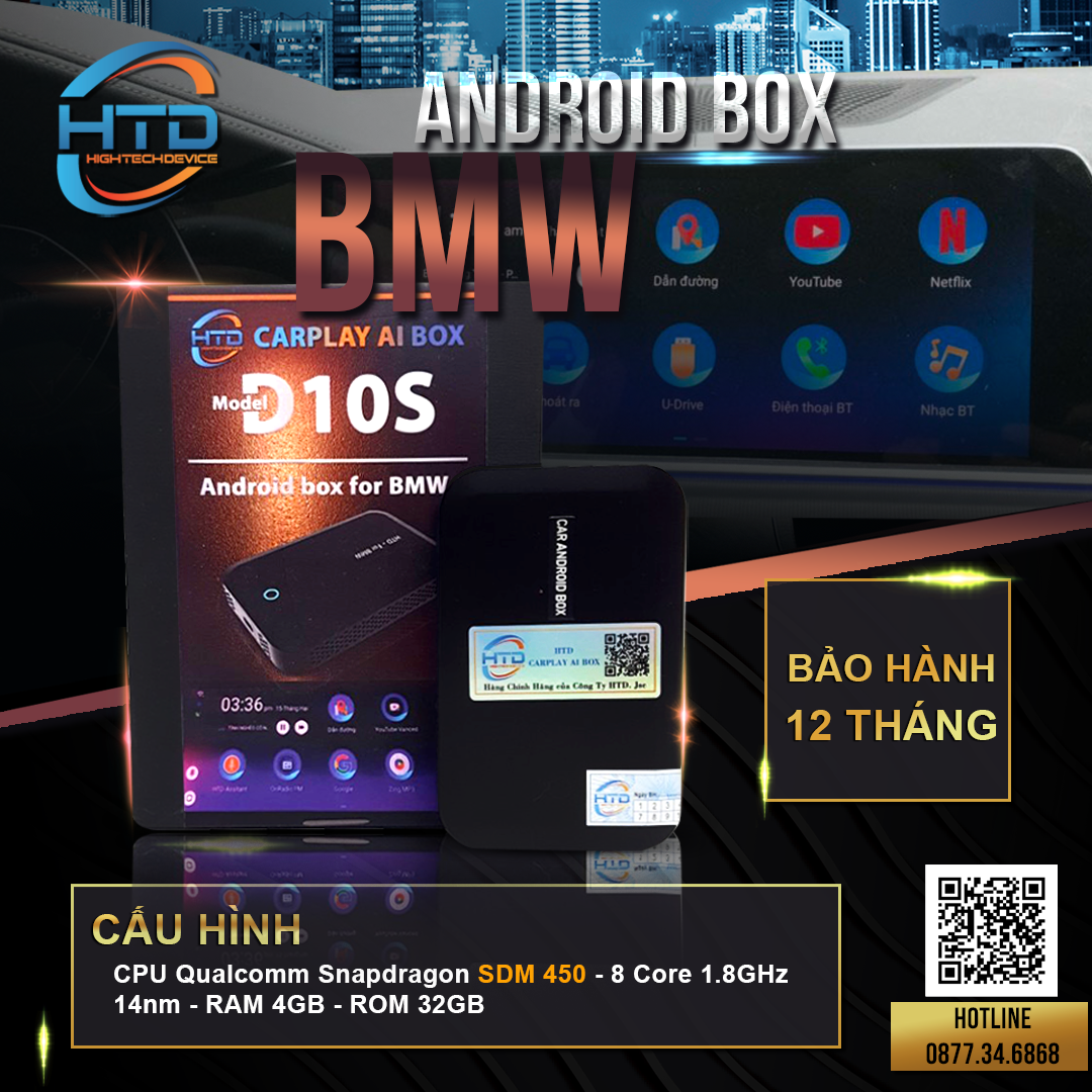 HTD Carplay Android AI Box D10S dành riêng cho dòng BMW