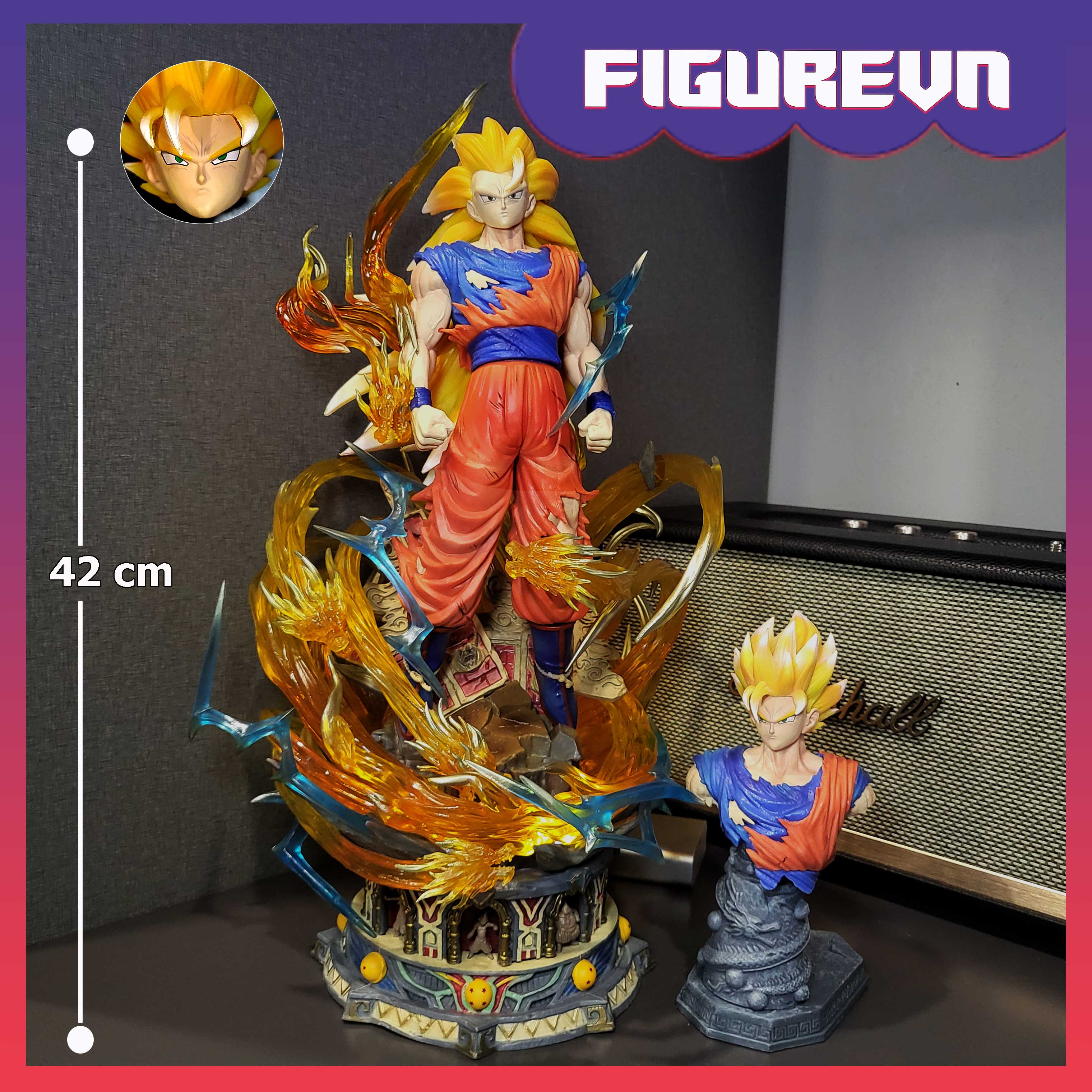 Mô hình Goku SSJ3 42cm có LED (usb) - Dragon Ball