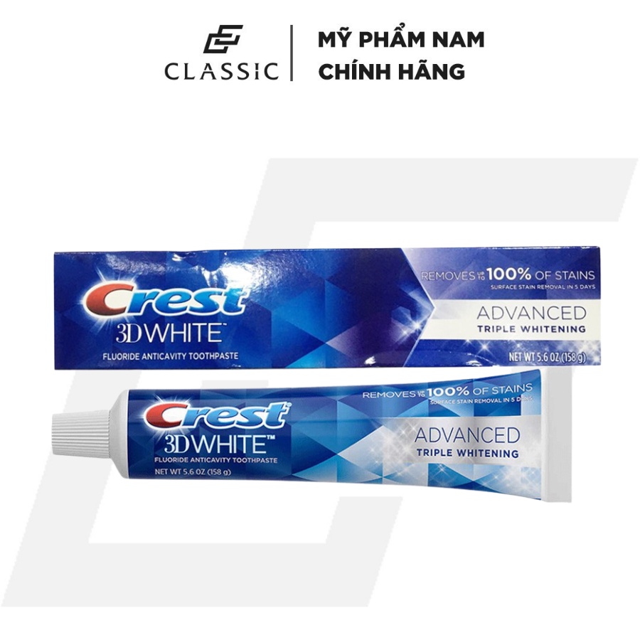 Kem Đánh Răng Crest 3D White Advanced Whitening 158g - Hàng Mỹ
