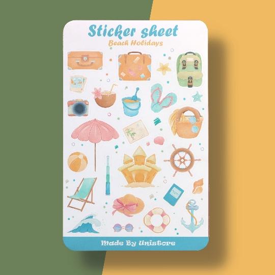 Sticker sheet beach holidays - sticker dán, trang trí sổ nhật kí, sổ tay | Bullet journal sticker