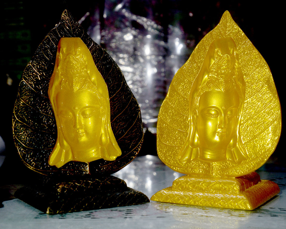 Tượng Ngài Quan Thế Âm Bồ Tát lá bồ đề 3D