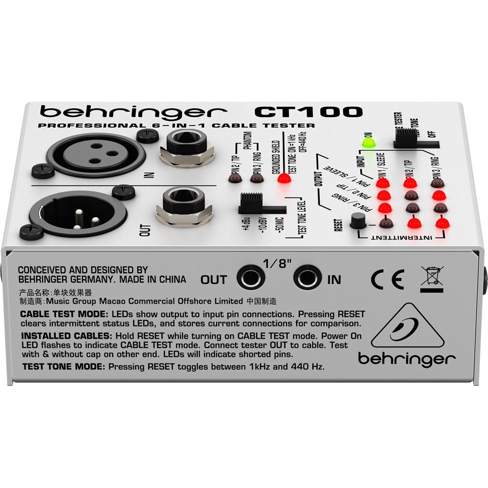 Thiết Bị Kiểm Tra Cáp Tín Hiệu Behringer CT100 -  Nhỏ Gọn, 6 Loại Cáp, Sử Dụng Pin Tiểu AA - Hàng Chính Hãng