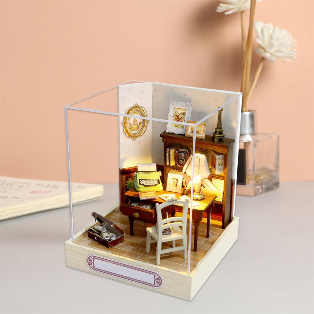 2pcs Creative Miniature Dollhouse Furniture Kits Cottage Dream House
