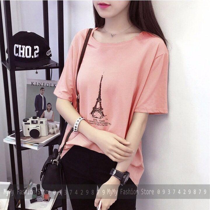 Áo thun nữ trơnform rộng tay lỡ chất vải 100%cotton