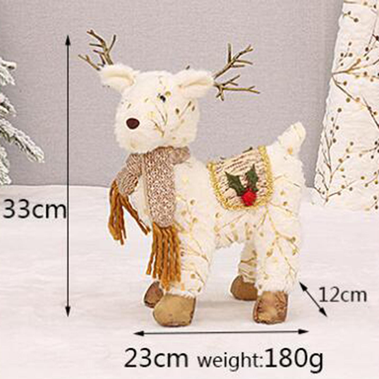 2Pcs Christmas Reindeer Stuffed Animal Creative Plush Elk
