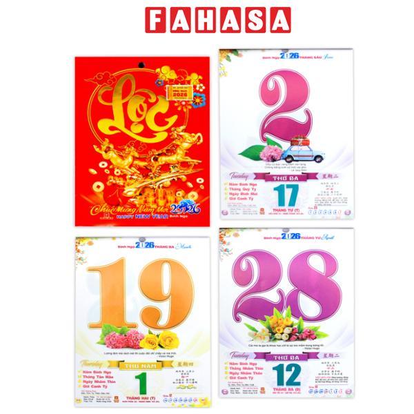 Bloc Lịch Trung 4 Màu 2026 - Sắc Hoa - Sách Thời Đại STĐ-NST11