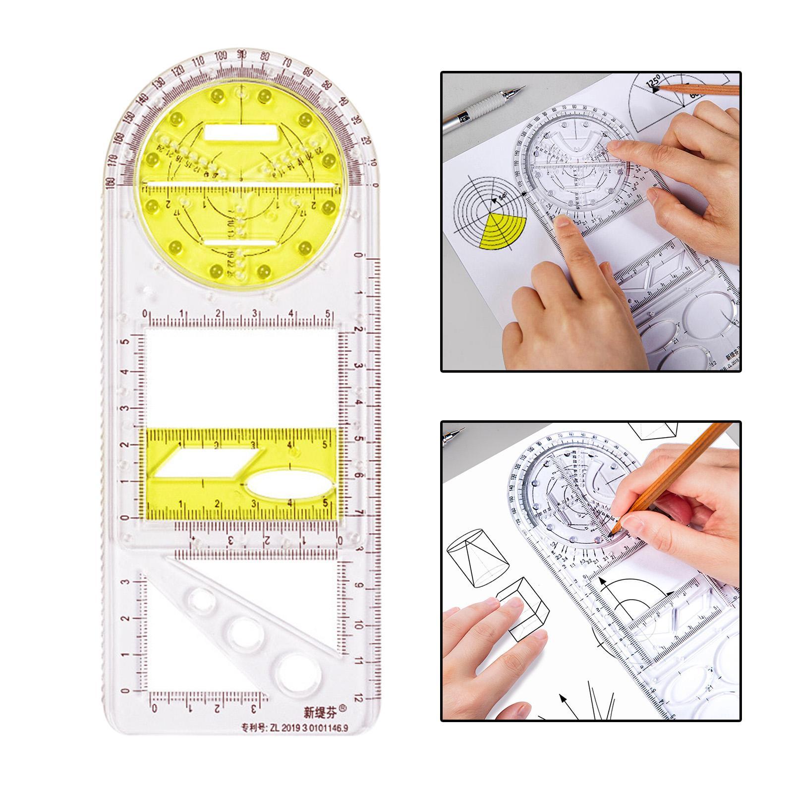 2Pcs Drawing Ruler Learning Stationery Math Ruler Office