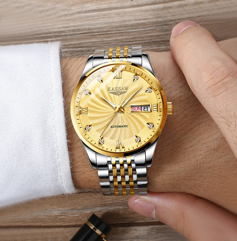 Đồng hồ nam chính hãng KASSAW K869-3 chống nước,chống xước,kính sapphire ,mặt đen dây kim loại thép không gỉ 316L ,hàng mới 100% ,Đồng hồ cơ ,Thiết kế đơn giản và sang trọng