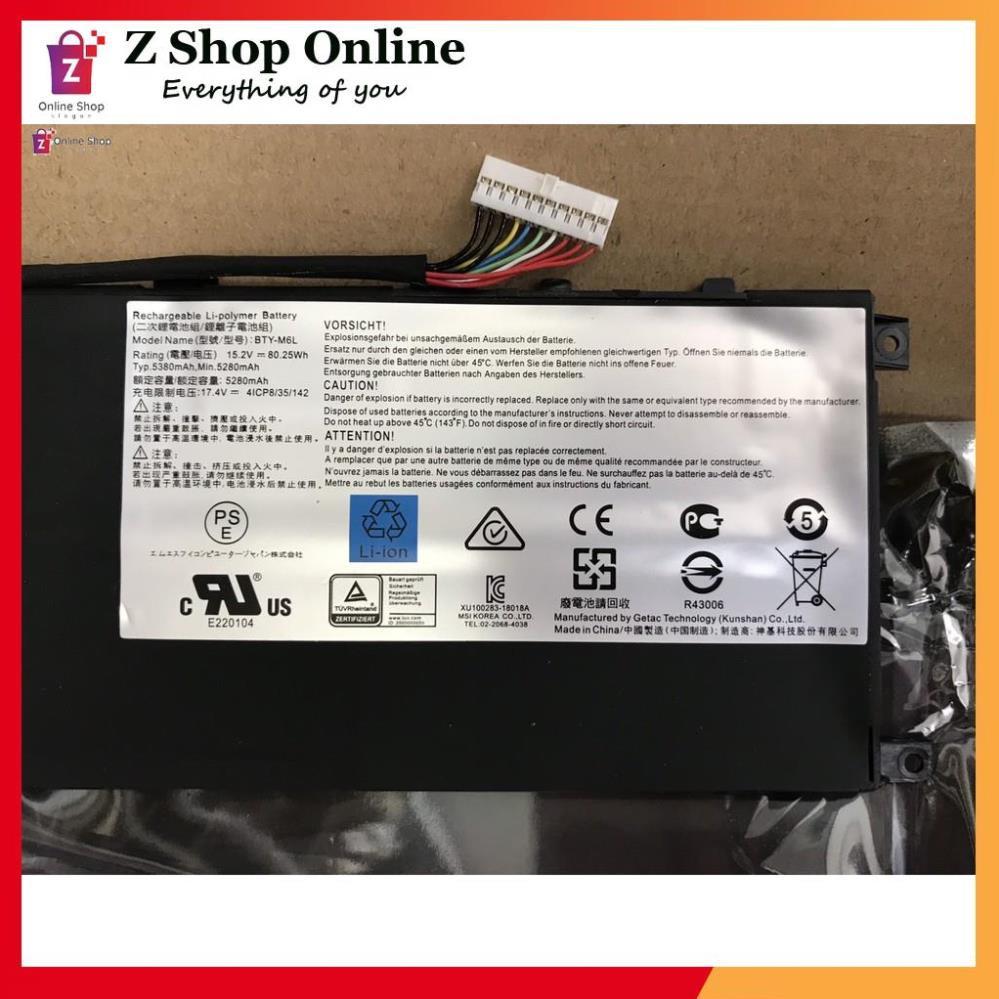 Pin Xịn (Battery)Dùng Cho Laptop MSI GS65 P65 PS63 MS-16Q2 GS75 8SG 8RC BTY-M6L