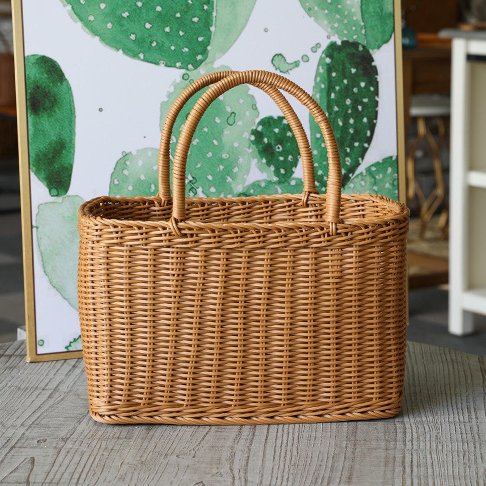 Kitchen Storage Basket with Handles Container Large