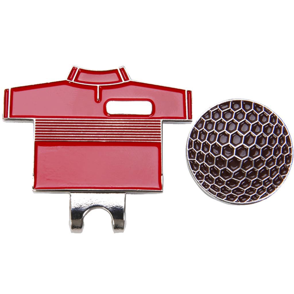 Golf Hat Clips with Magnetic Golf Ball Marker Golf Cap Clip With Golf Shirt Pattern Design Belt Tie Decoration