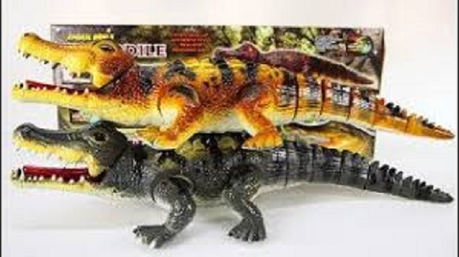 Đồ chơi mô hình con cá sấu sử dụng pin phát nhạc có đèn kích thước siêu to (MÀU NGẪU NHIÊN)
