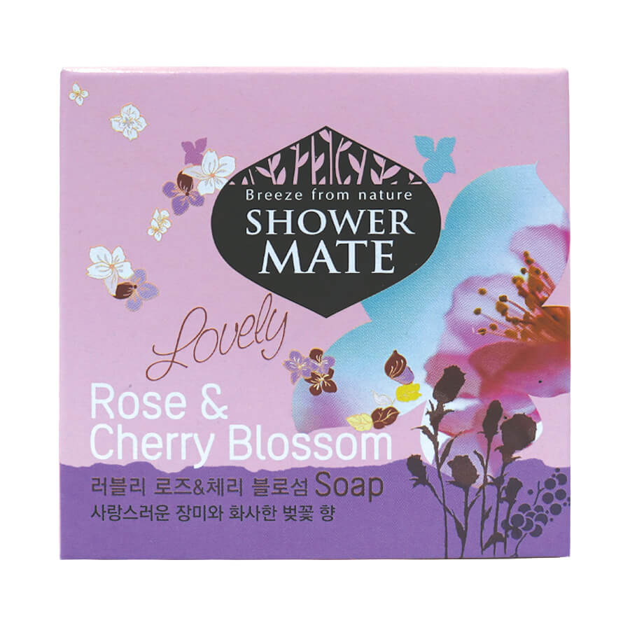 Xà bông tắm Showermate Rose &amp; Cherry lưu hương Hàn Quốc 100g tặng thêm móc khóa