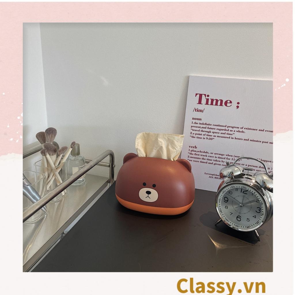 Hộp nhựa đựng khăn giấy rút, Classy họa tiết con vật đáng yêu PK1492