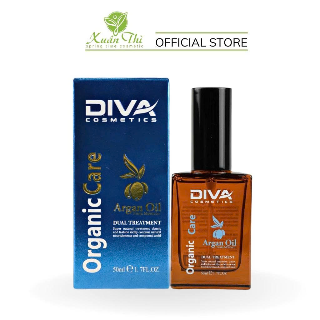 Dầu Dưỡng Tóc DIVA Argan Oil 50ml – Dưỡng Ẩm Sâu, Phục Hồi Tóc Hư Tổn, Giảm Rụng, Cho Tóc Bóng Mượt