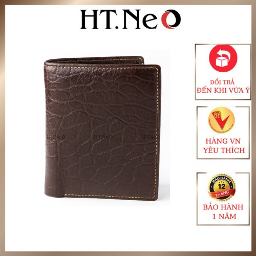 Ví ngang nam - Ví nam da bò HT.NEO 100% da bò thật, thiết kế sang trọng mạnh mẽ, nhiều ngăn, đường may tỉ mỉ VN39