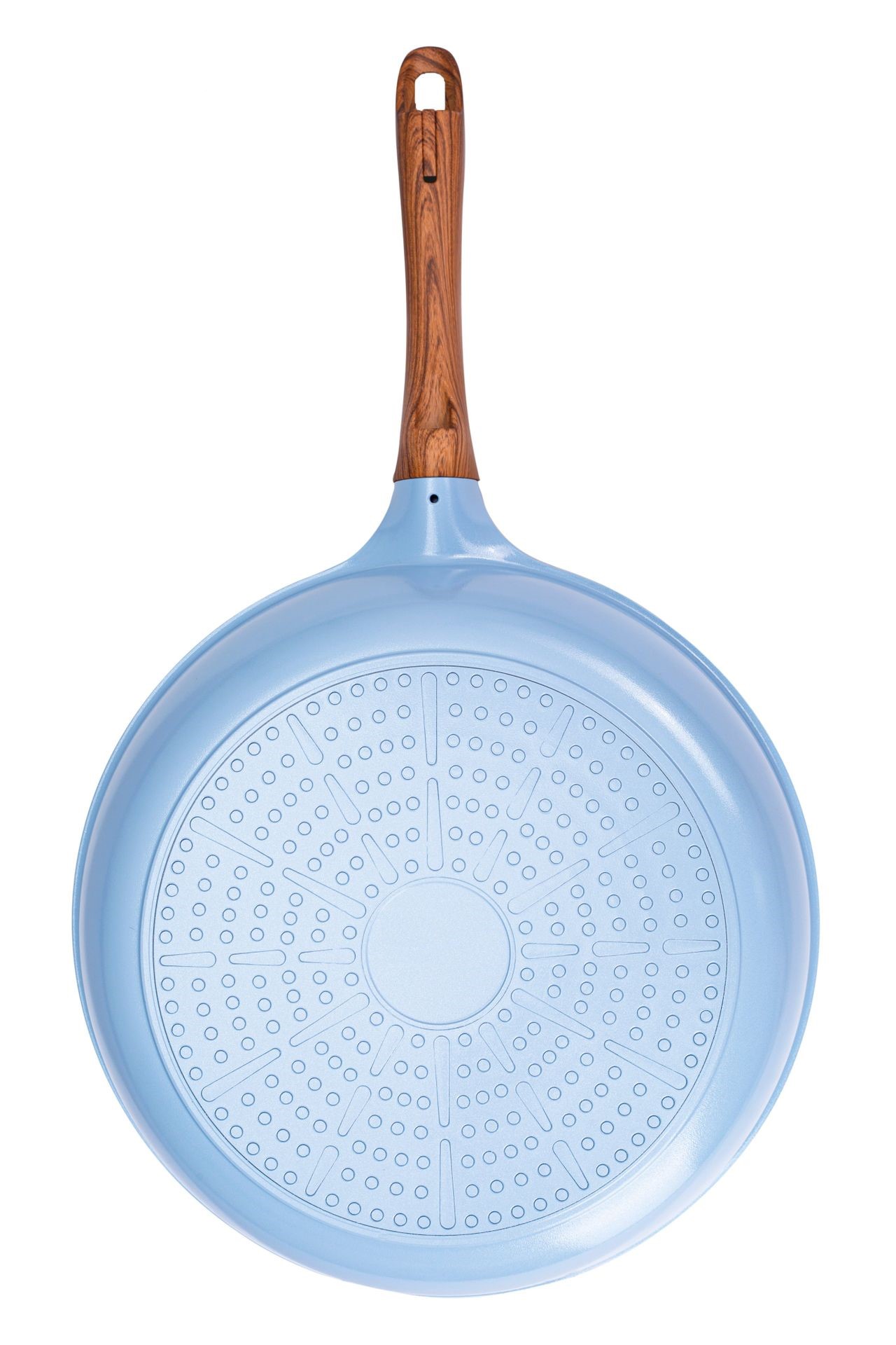 Chảo đúc ceramic màu xanh (dùng được tất cả các bếp, kể cả bếp từ) - Cạn - 26cm