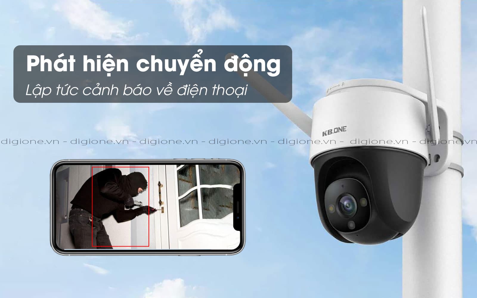 Camera wifi không dây ngoài trời có màu ban đêm, xoay 360 độ KBONE KN-S25F, S45F - Hàng chính hãng