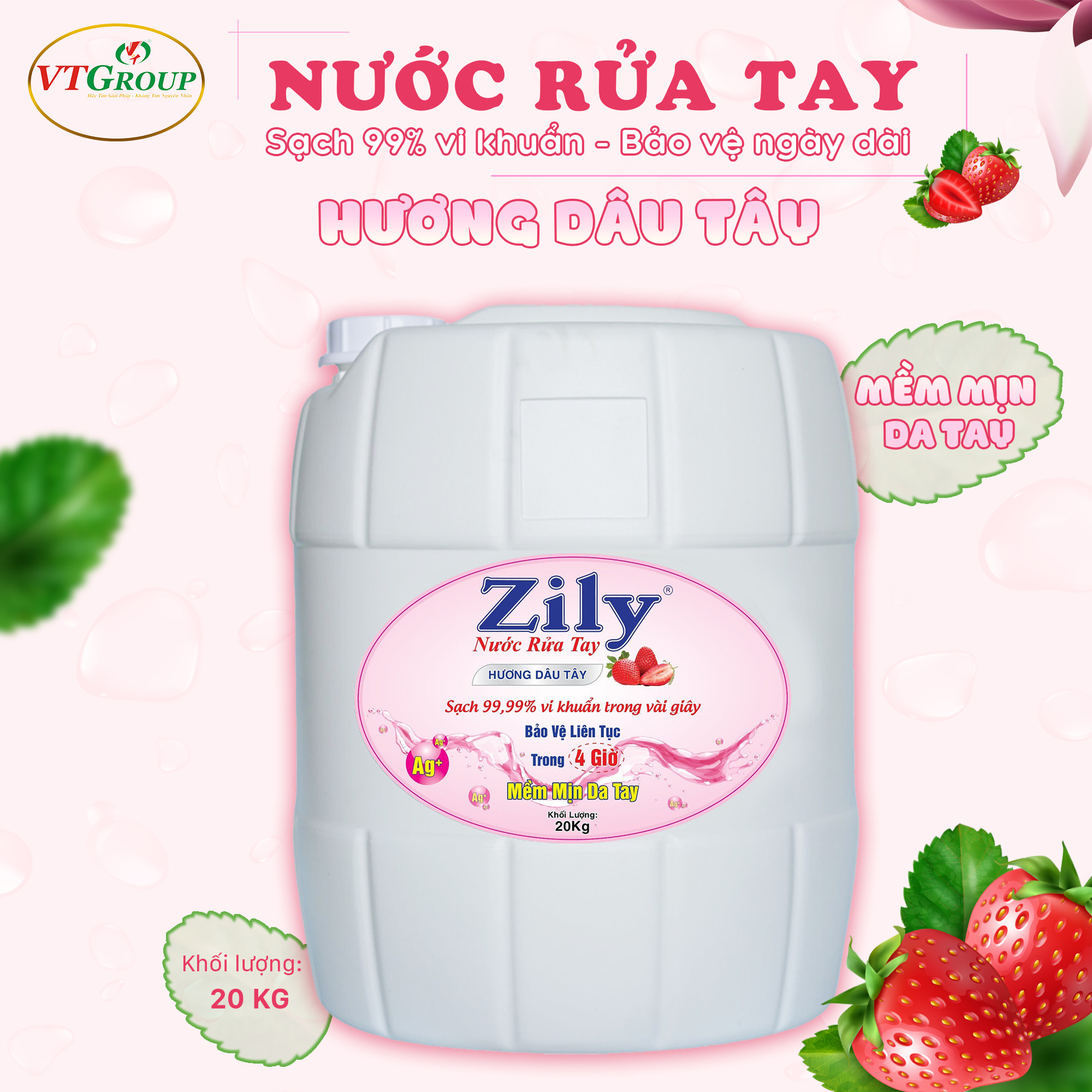 Nước rửa tay 20kg hương dâu