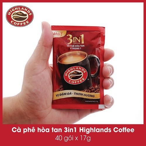 Hộp 10 gói Cà phê hòa tan 3in1 Highland Coffee 17g