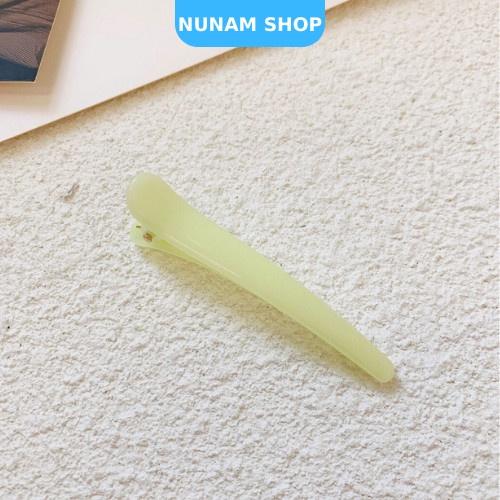 Kẹp tóc mỏ vịt dài màu trơn pastel salon ngọt ngào tiện dụng Nunam Shop