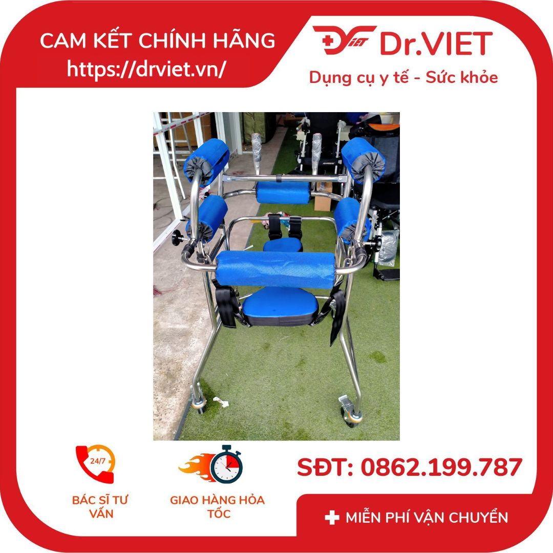 Khung đẩy bệnh nhân có ghế ngồi -TAJERMY-TJM-KD01, hỗ trợ đi lại cho người già và người gặp khó khăn trong đi lại