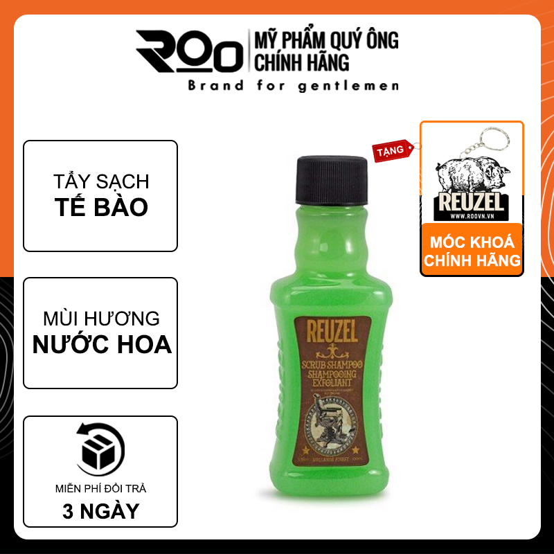 Dầu Gội Tẩy Tế bào Chết Pomade Gốc Dầu Reuzel Scrub Shampoo - Tặng móc khoá chính hãng