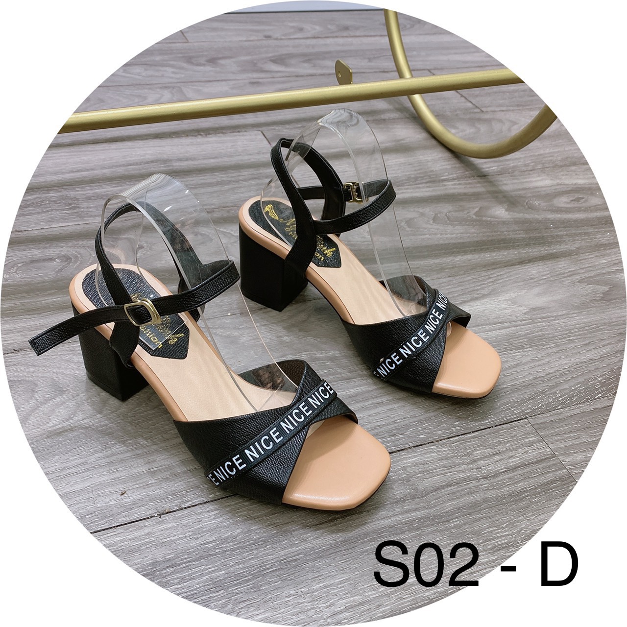 Sandal quai nơ 3 màu cao 6 phân