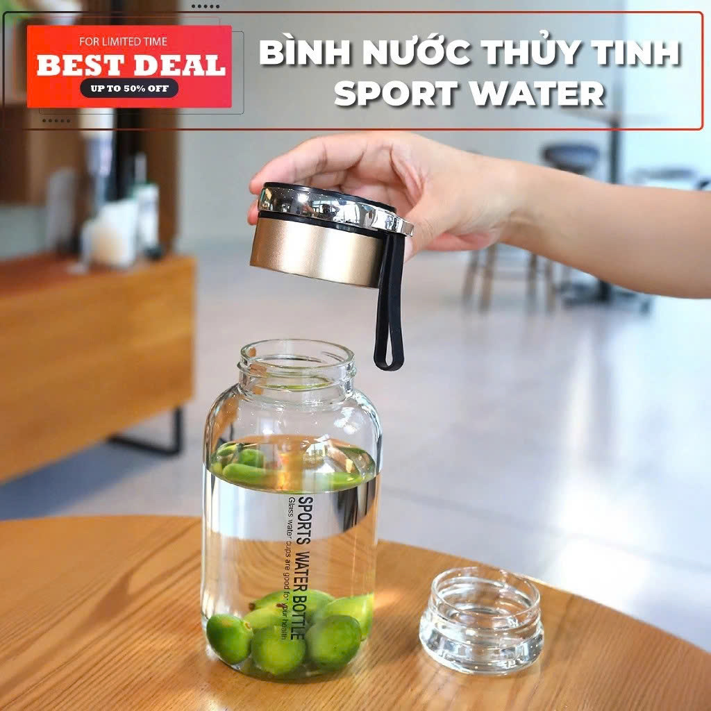 Bình Thủy Tinh 2 Lớp Pha Trà - Cách Nhiệt Tốt - Có Lõi Lọc Inox 304 - Dung Tích 750ml - Hàng Loại 1 TẶNG KÈM TÚI Văn Phòng Du Lịch Dã Ngoại
