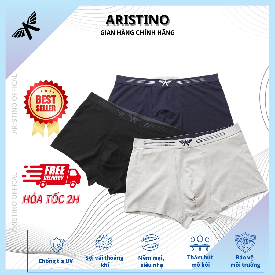 Quần lót nam ARISTINO dáng boxer, quần sịp đùi nam chất liệu Cotton Oganic mềm mại, thấm hút và khử mùi vượt trội - ABX056
