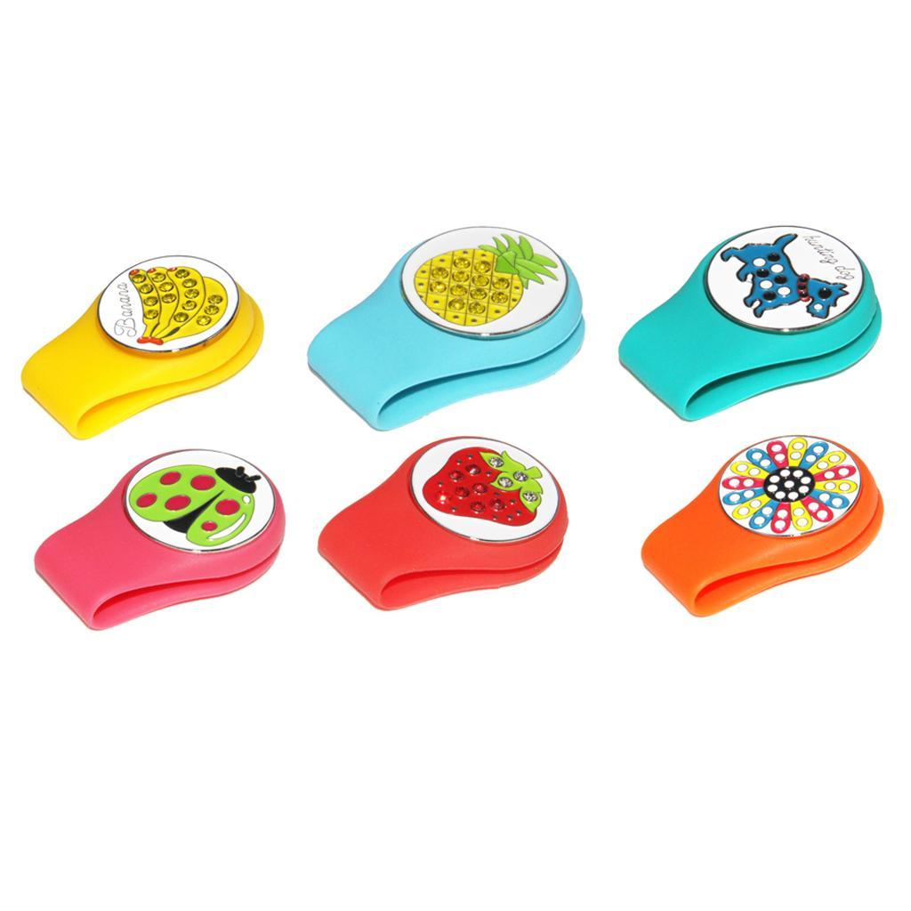 Golf Hat Clip Golf Ball Marker with Detachable Pattern Plate Blue