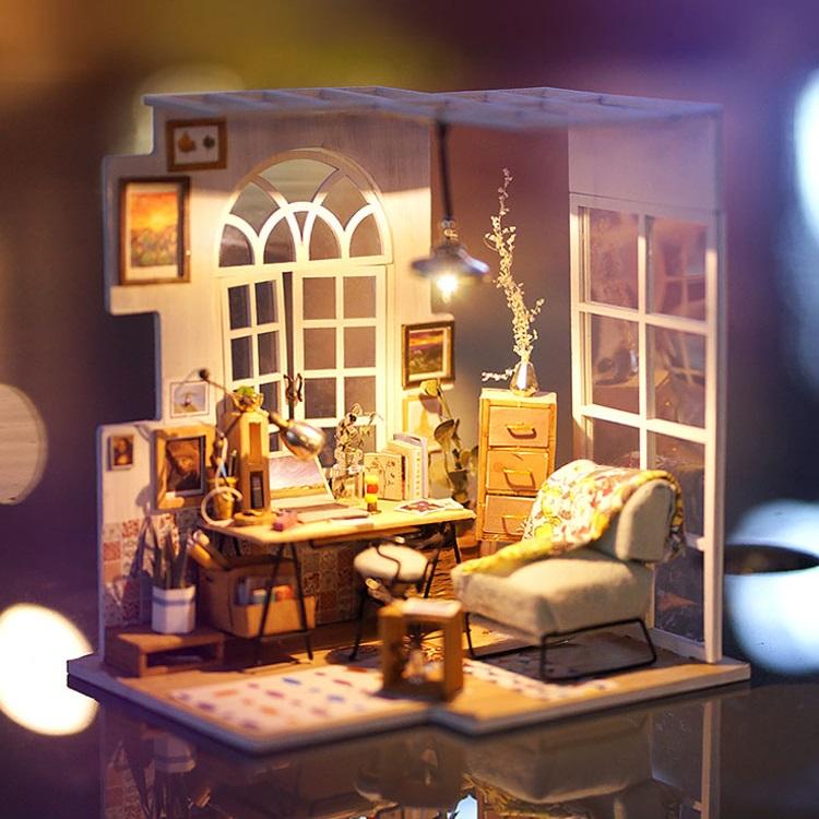 Đồ chơi lắp ráp gỗ 3D Mô hình Nhà DIY Doll House SOHO DGM01 Kèm đèn LED