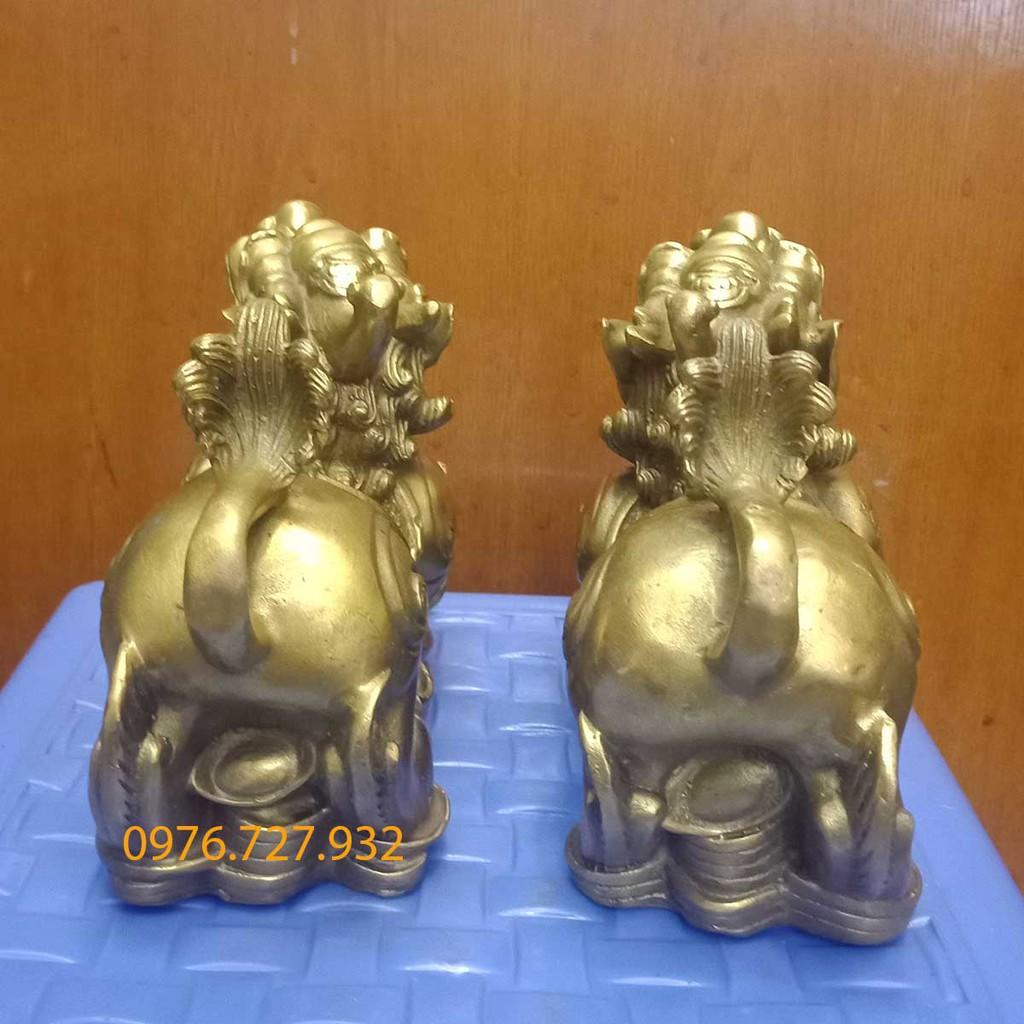 Tỳ hưu béo phong thủy dài 17cm, tỳ hưu phong thủy bằng đồng, tỳ hưu