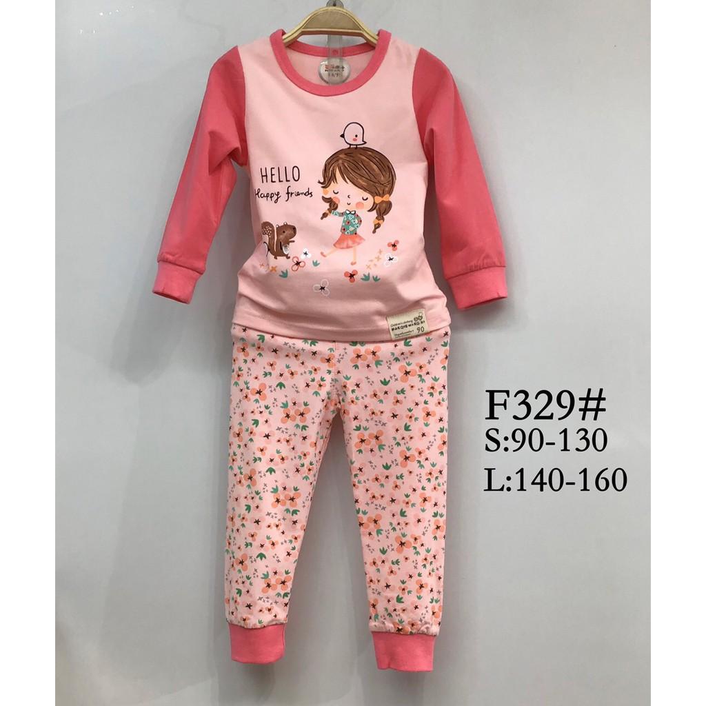 Bộ dài tay chất thun cotton co giãn 4 chiều mẫu cho bé Gái