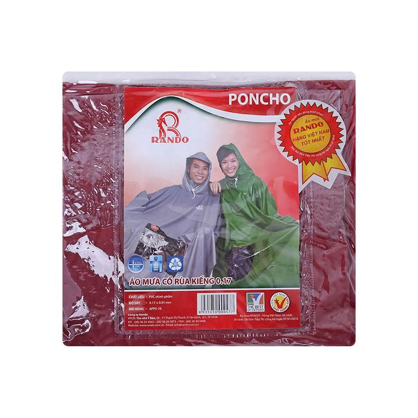 Áo mưa Poncho Cổ Rùa Kiếng 0.17mm trong suốt, bền bỉ