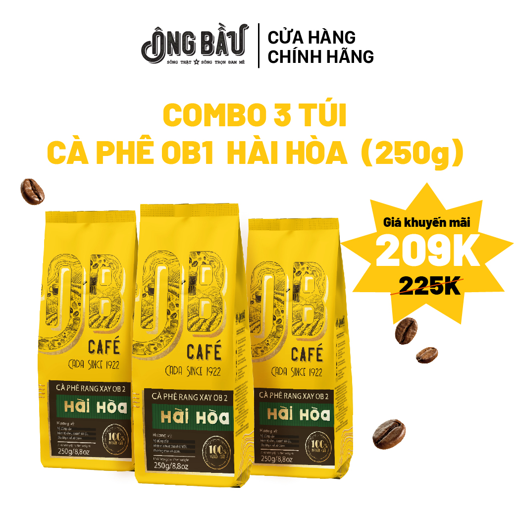 COMBO 3 TÚI - CÀ PHÊ OB2 HÀI HÒA