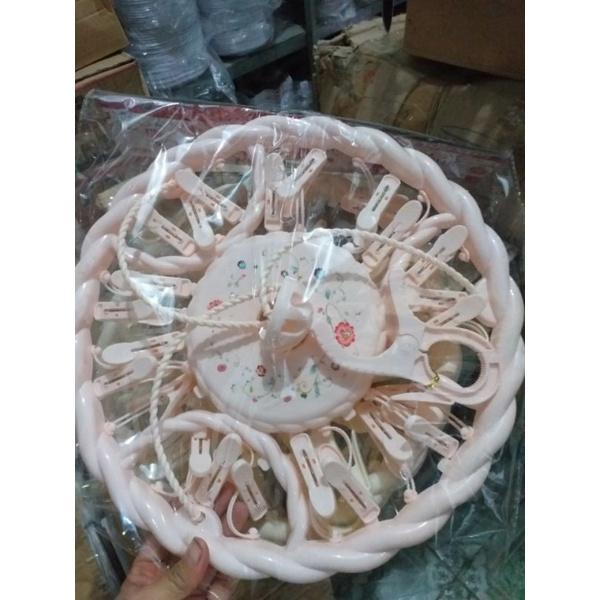 Móc chùm tròn nhựa loại 24 kẹp đủ màu