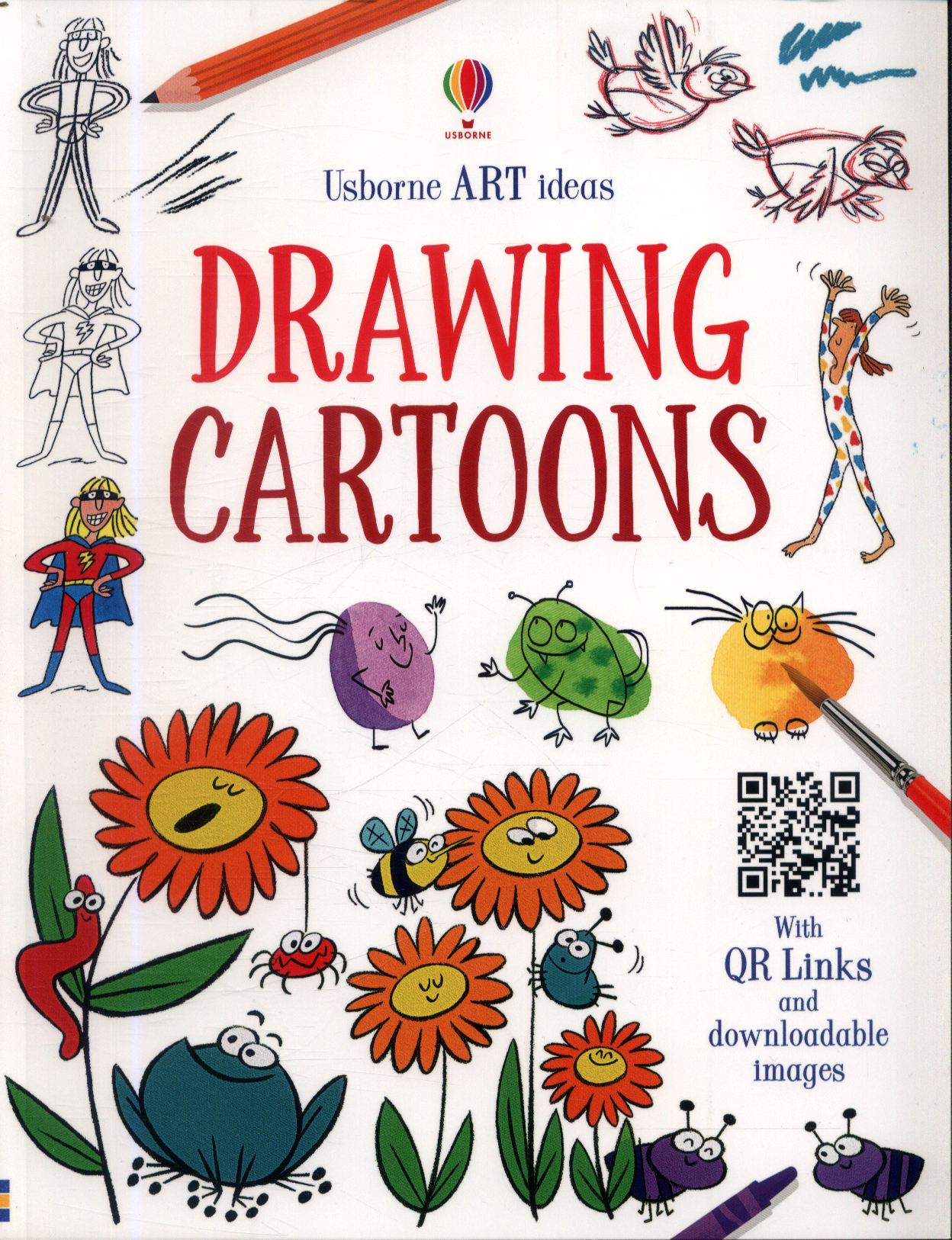 Sách tô vẽ tiếng Anh: Usborne  Art Ideas Drawing Cartoons