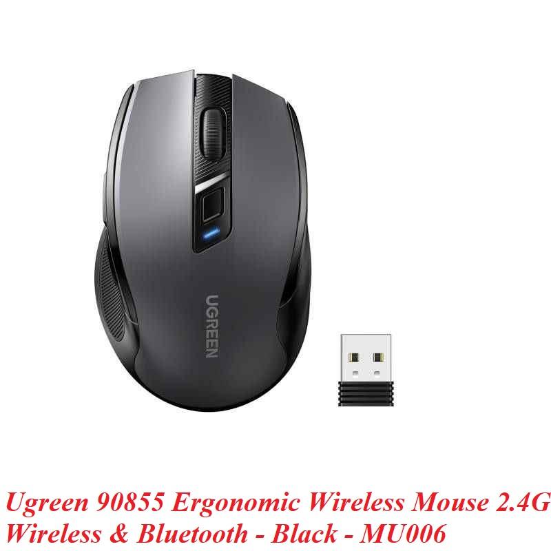 Ugreen UG90855MU006TK 4000dpi 2.4Ghz Bluetooth Chuột không dây + Bluetooth Ergonomic Mouse không kèm pin AA - HÀNG CHÍNH HÃNG